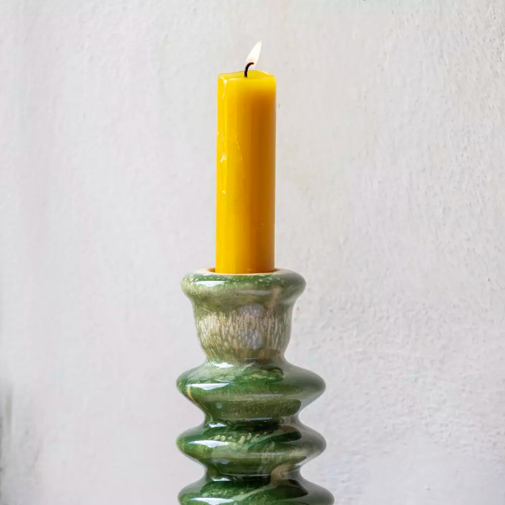 Glazed Candlestick Green