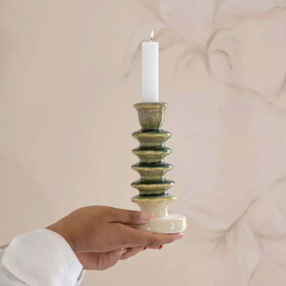 Glazed Candlestick Green