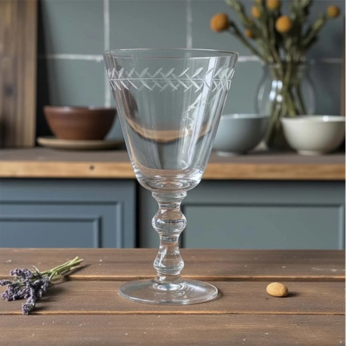 Circle Leaf Goblet Glass