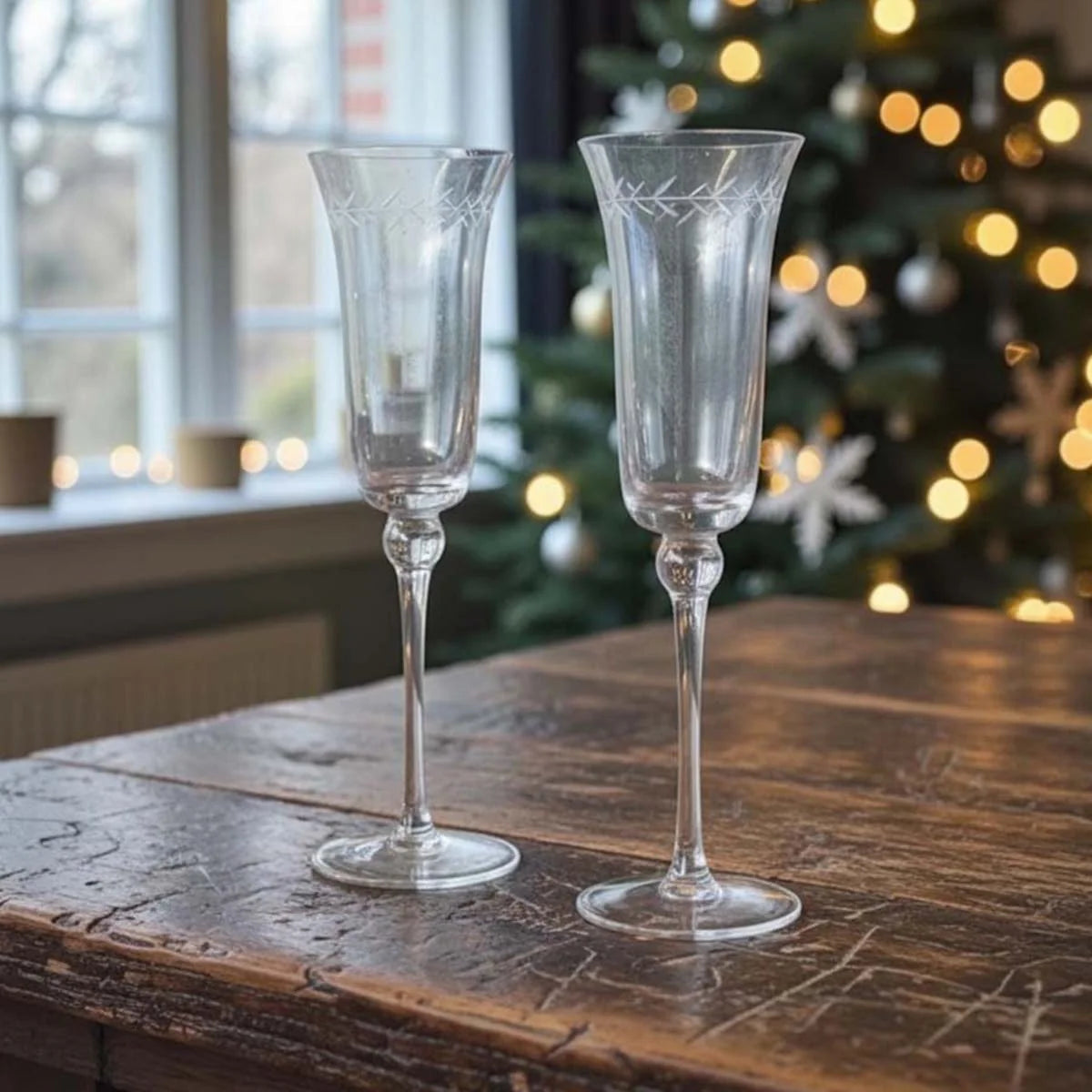 Circle Leaf Champagne Glass