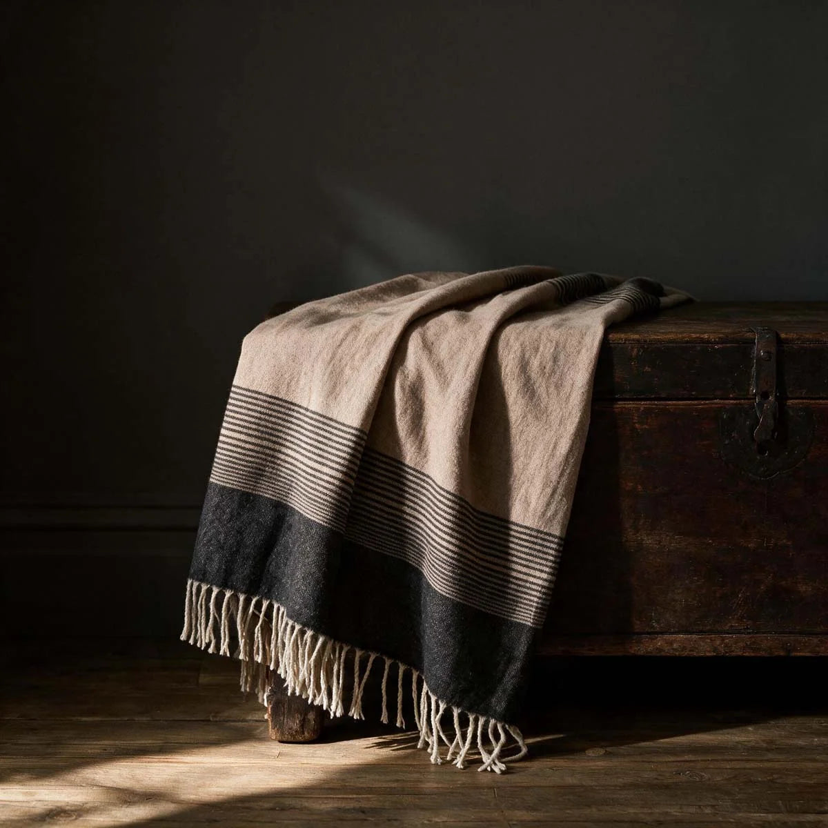 Steel Stripe, 100% Wool Throw