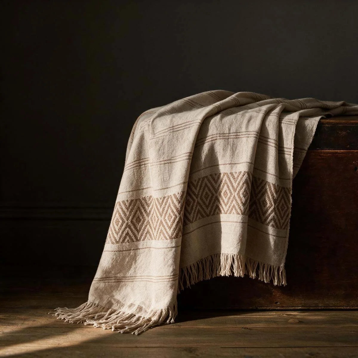 Natural Diamond, 100% Wool Throw