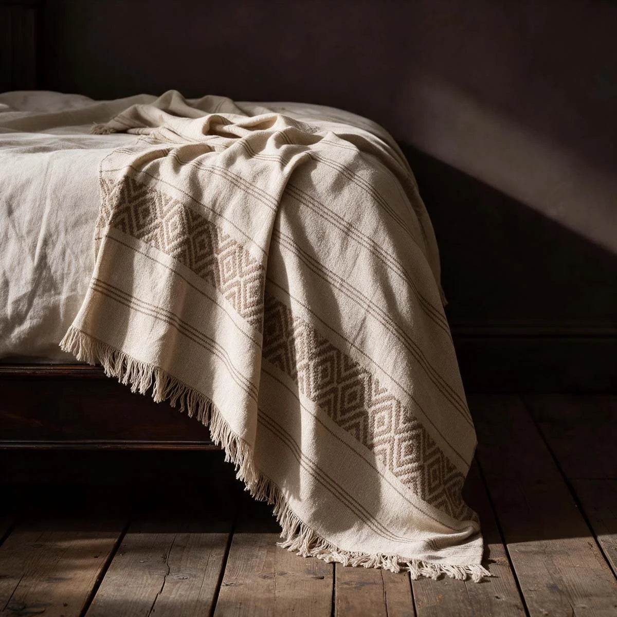 Natural Diamond, 100% Wool Throw