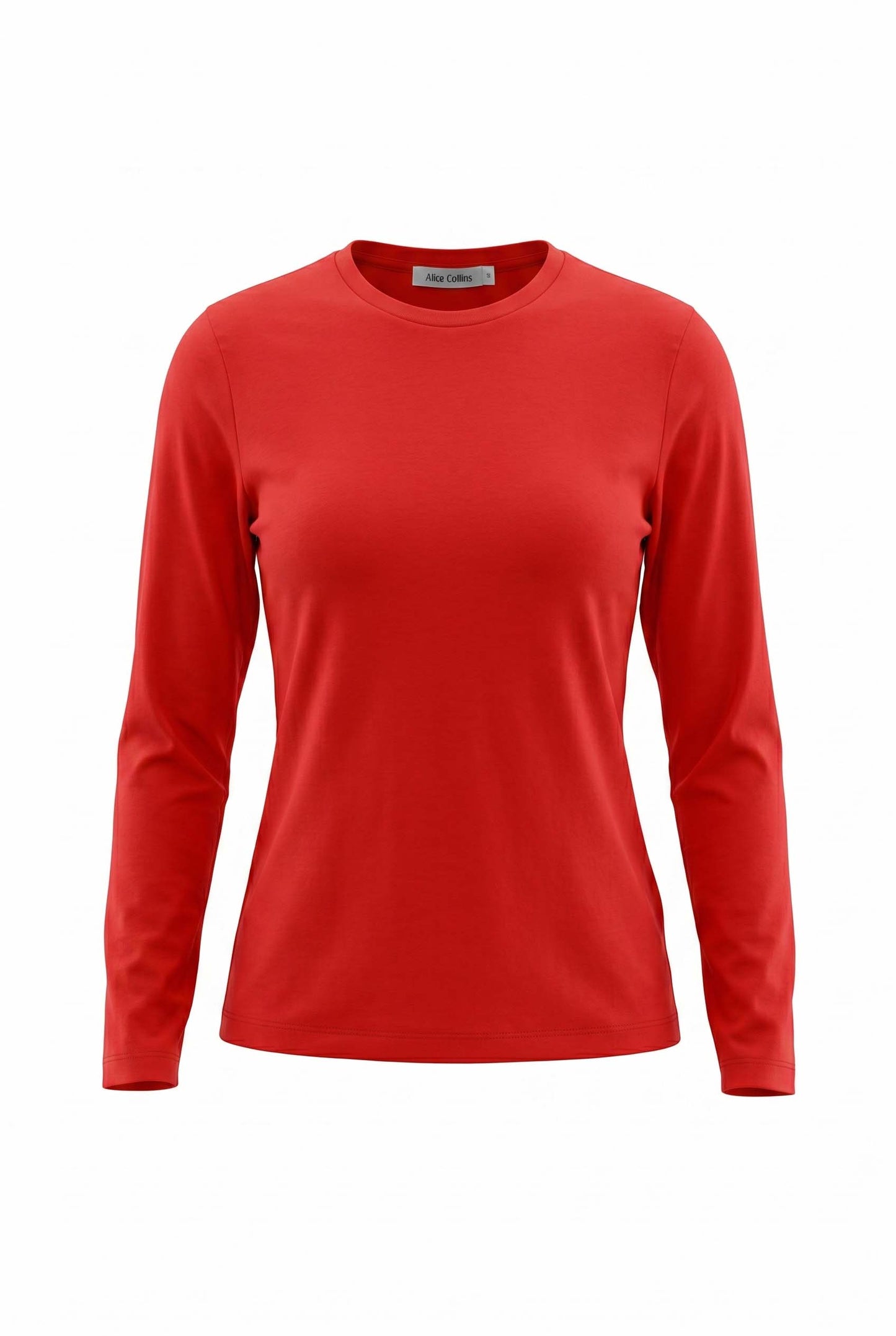 April Plain Crew Top, Ruby