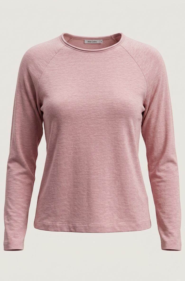 Clara Slub Top, Powder Pink