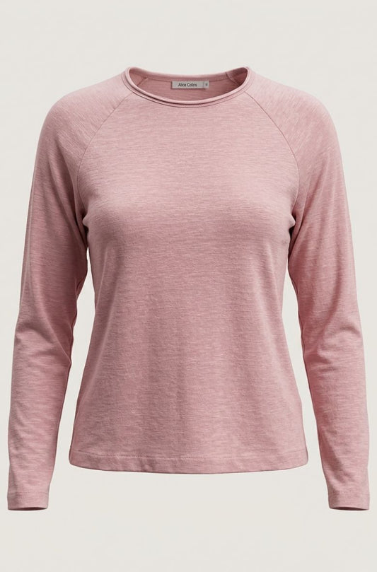 Clara Slub Top, Powder Pink