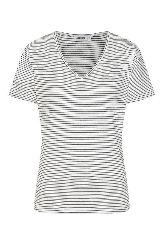Pippa Striped Tee - White/Navy