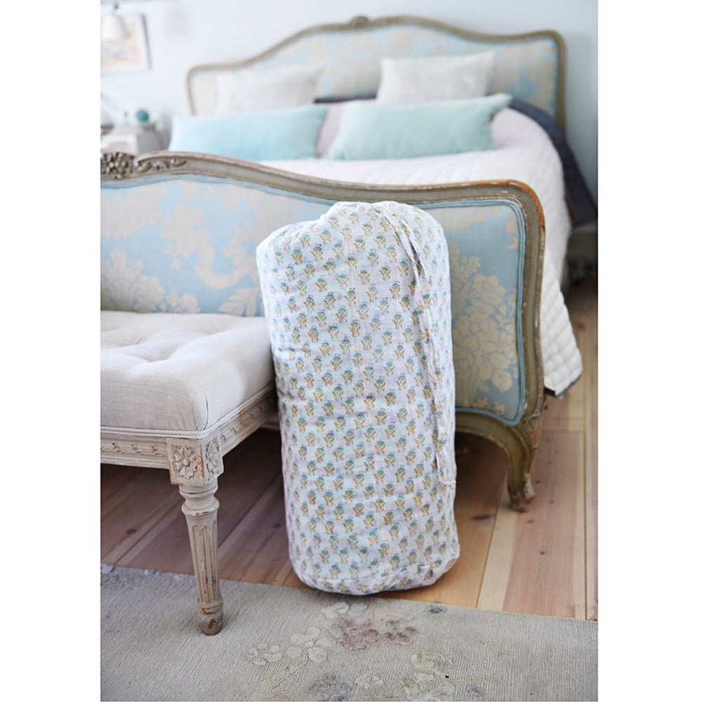 Turquoise, Mustard & Navy Print Quilt