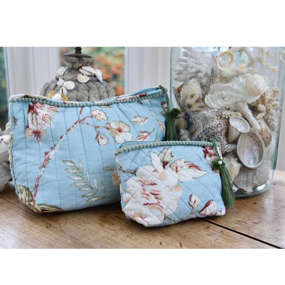 Blue Blossom Print Wash Bag
