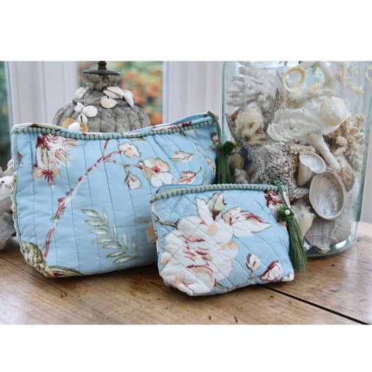 Blue Blossom Print Wash Bag