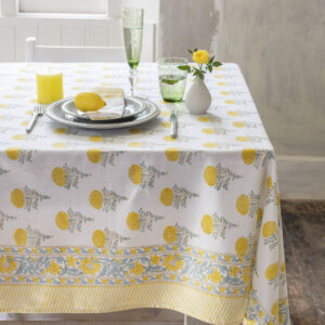 Lemon Cotton Block Print Napkin - set of 4