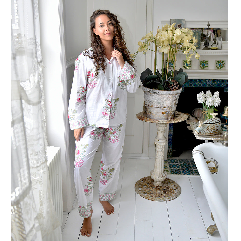 Pink & Mint Block Print Pyjamas