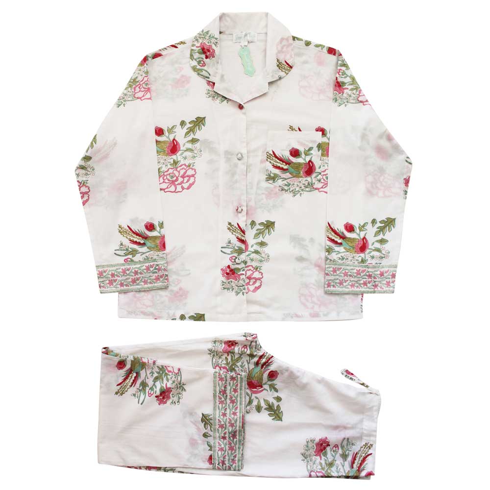 Pink & Mint Block Print Pyjamas