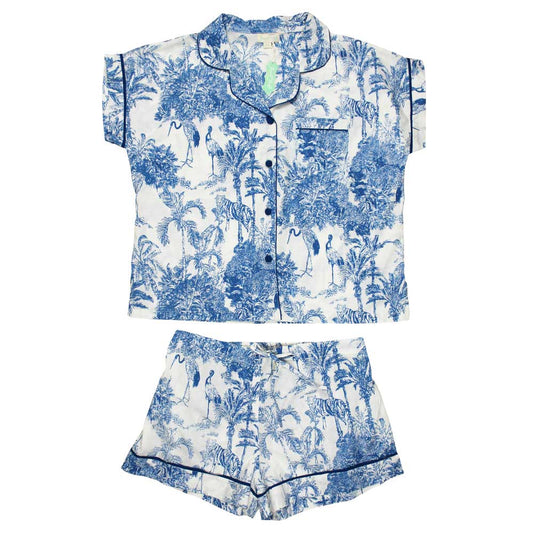 Blue & White Toile Short PJs S/M