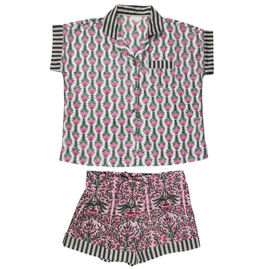 Pink & Green Floral Short PJs M/L