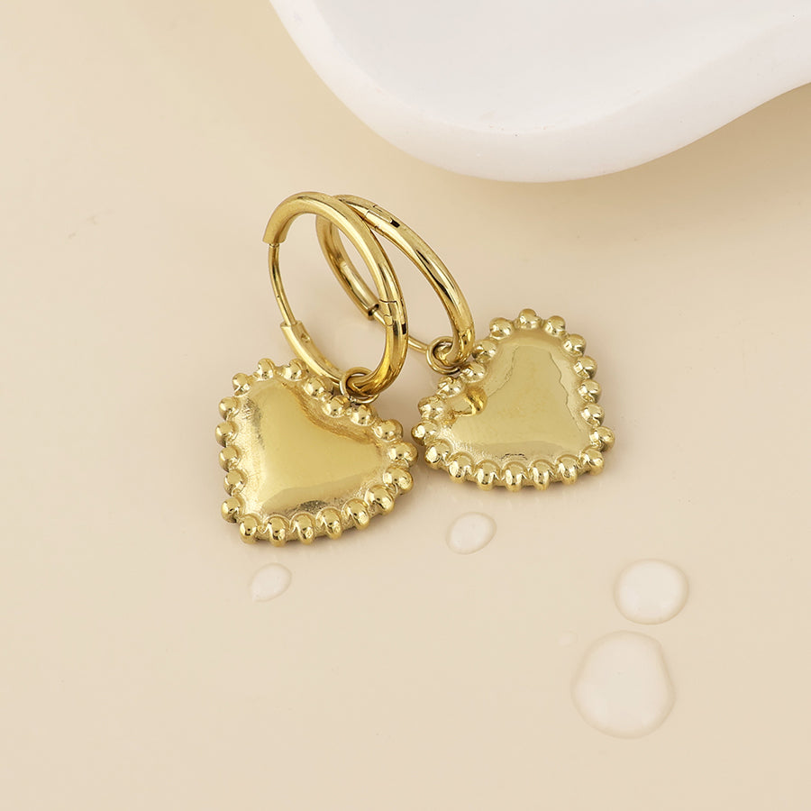 (153) Juliet, Heart Charm Earrings