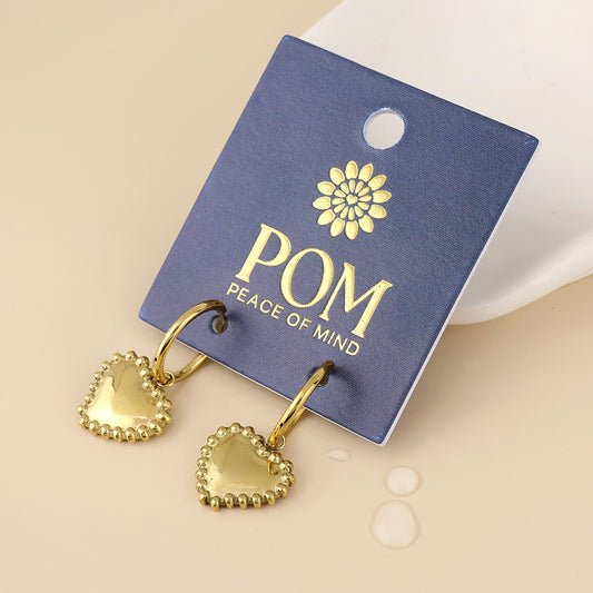 (153) Juliet, Heart Charm Earrings