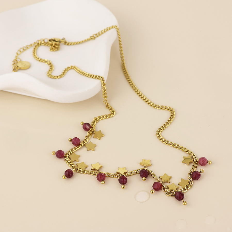 (175) Pixi, Ruby & Star Necklace