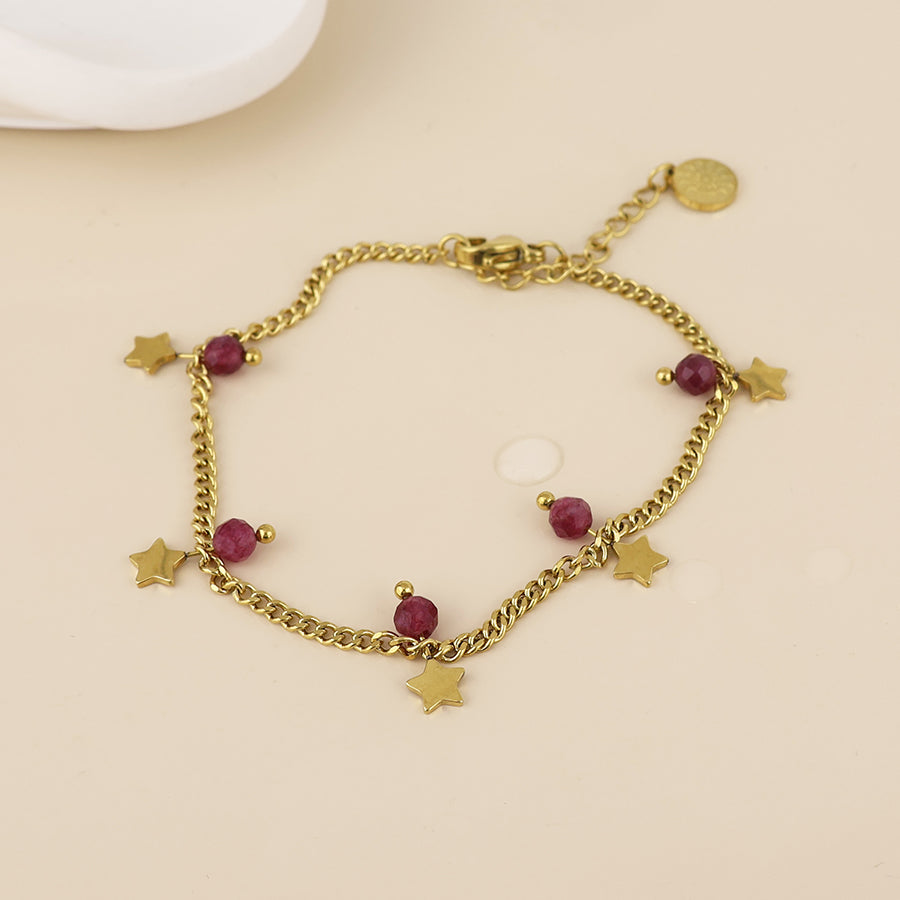 (176) Pixi, Ruby & Star Bracelet