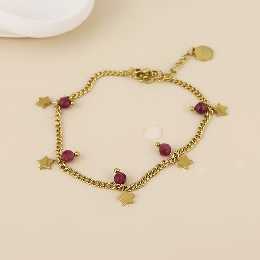 (176) Pixi, Ruby & Star Bracelet