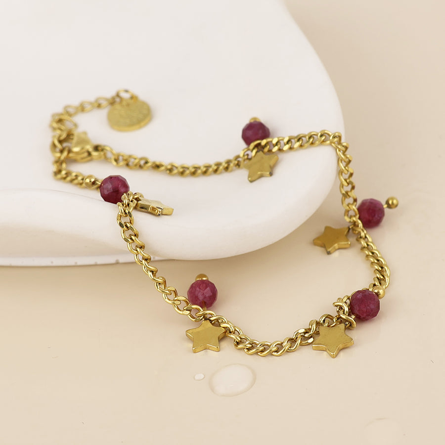 (176) Pixi, Ruby & Star Bracelet
