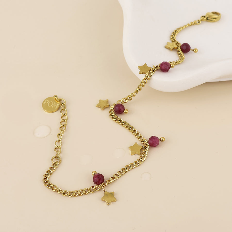 (176) Pixi, Ruby & Star Bracelet