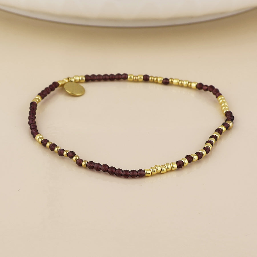 (196) Erin, Chocolate Bead Bracelet