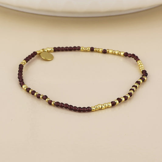 (196) Erin, Chocolate Bead Bracelet