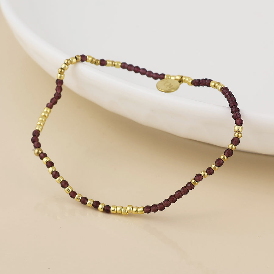 (196) Erin, Chocolate Bead Bracelet