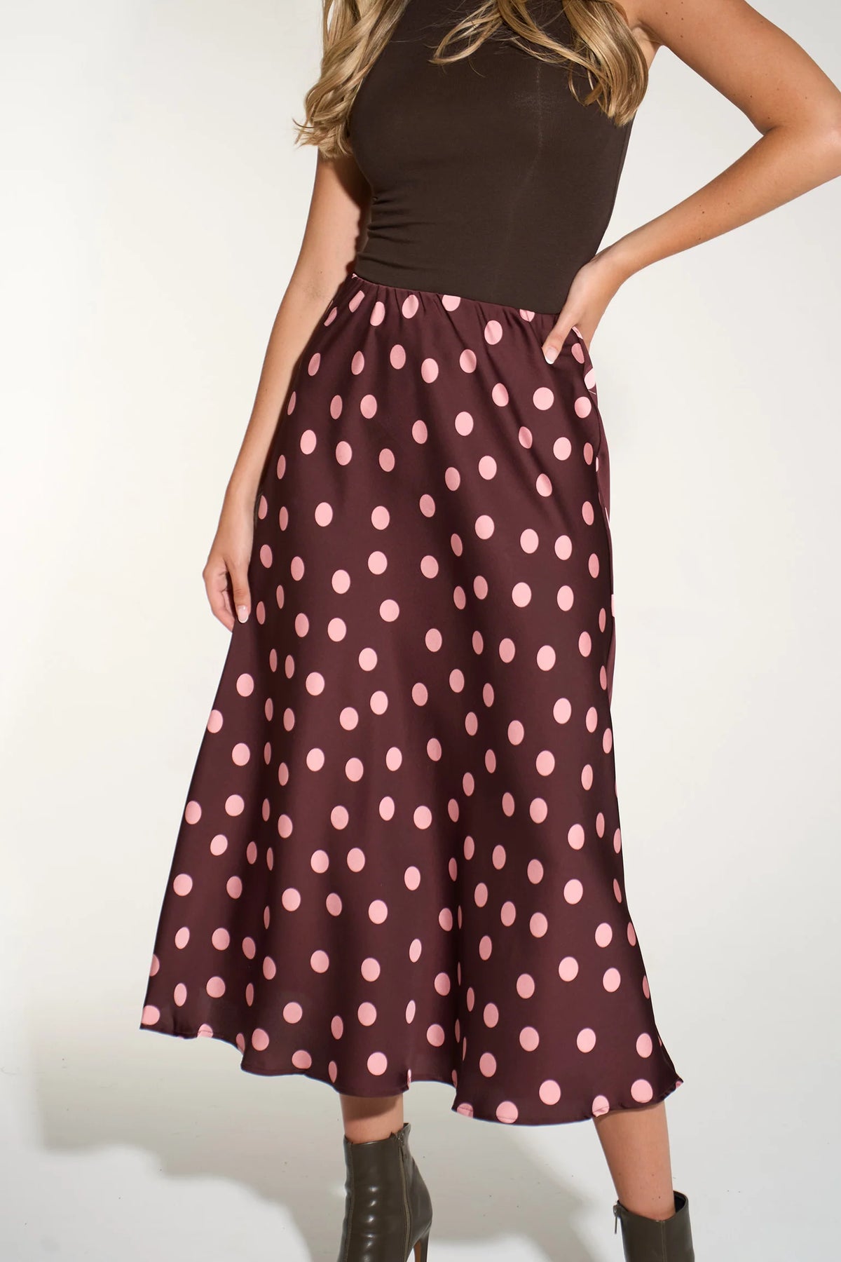 Pink/Berry Dotted Slip Skirt