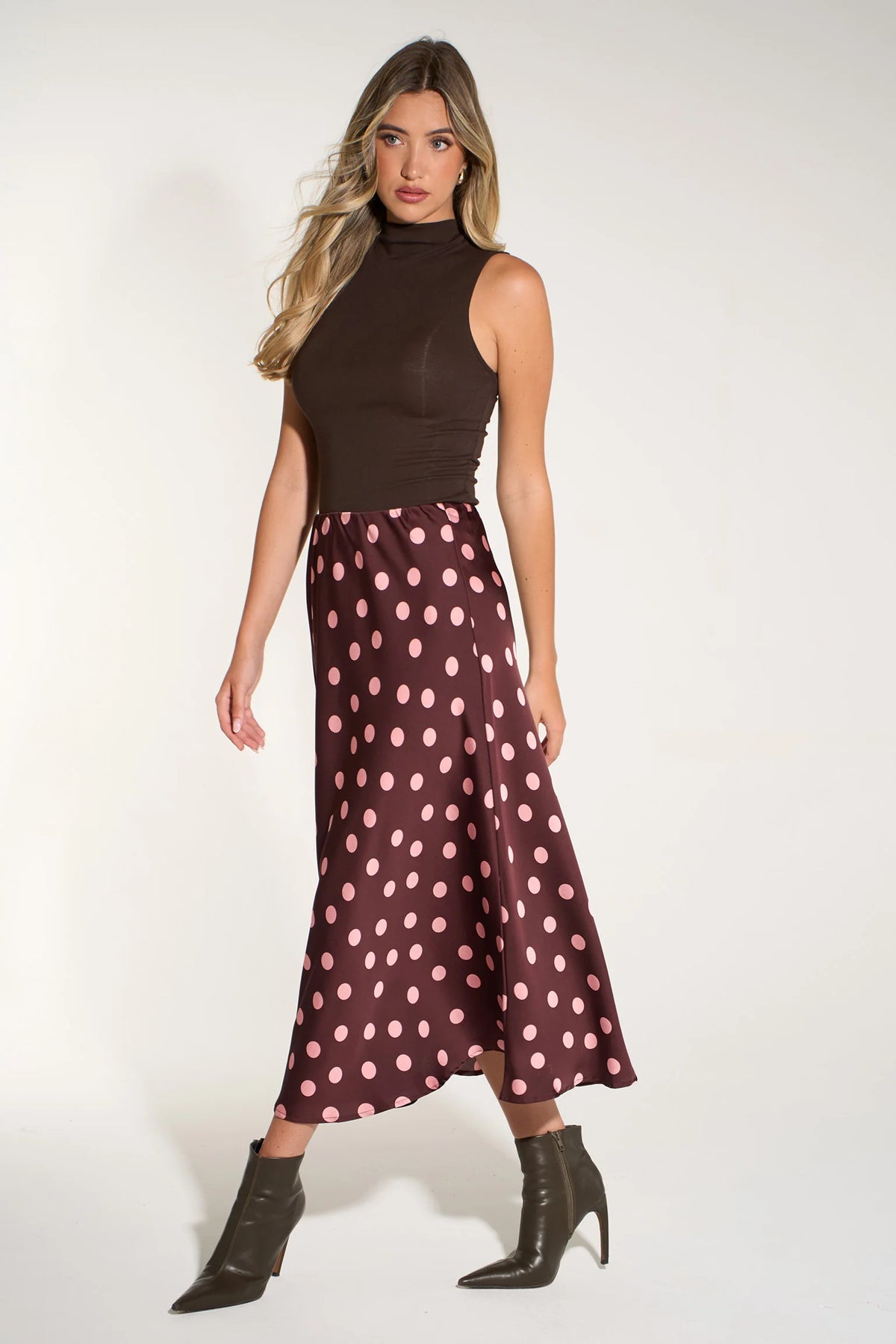 Pink/Berry Dotted Slip Skirt