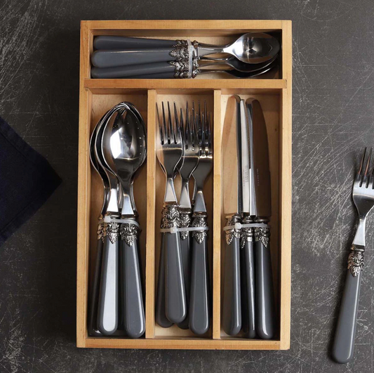 Grey Handle 24pc Cutlery Set