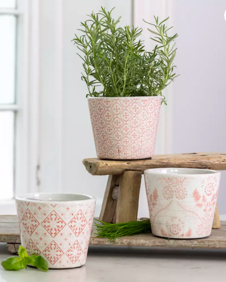 Old Style Dutch Pots Rose Pink 3 Designs