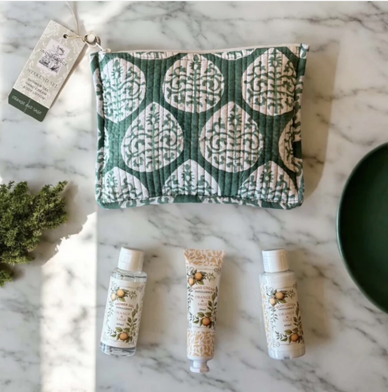 Weekend Pamper Set - Orange & Sage - Green