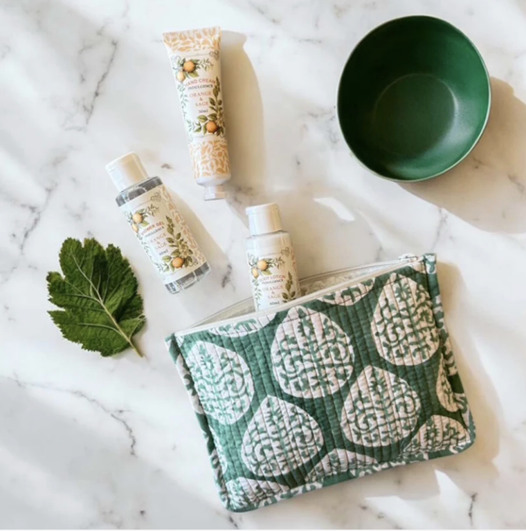 Weekend Pamper Set - Orange & Sage - Green