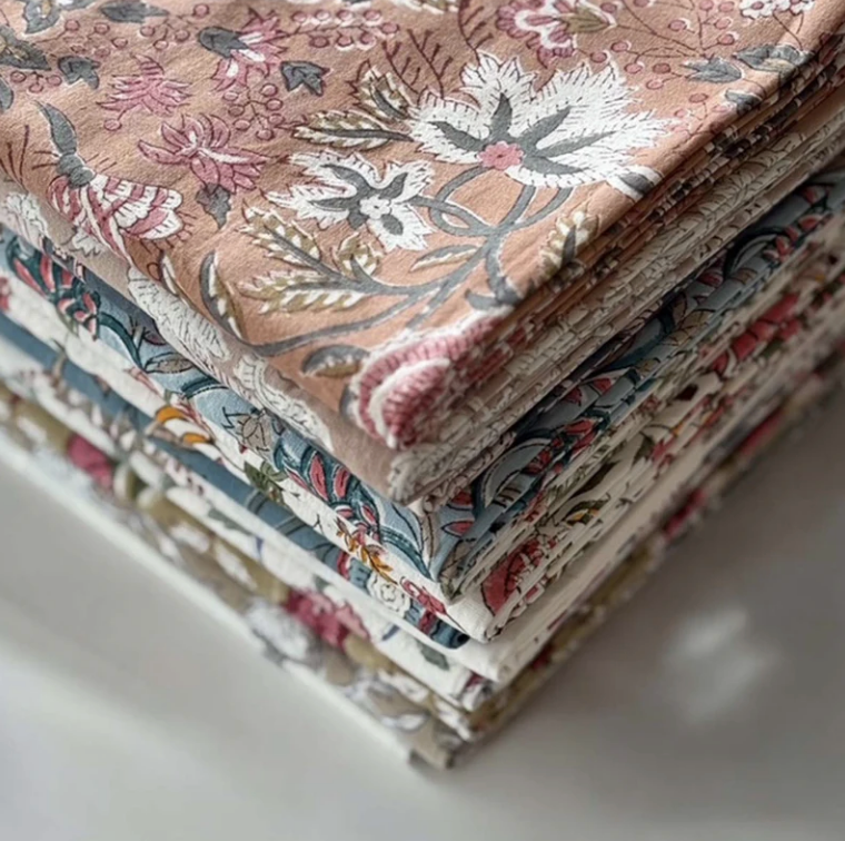 Blue & Coral Floral Tablecloth