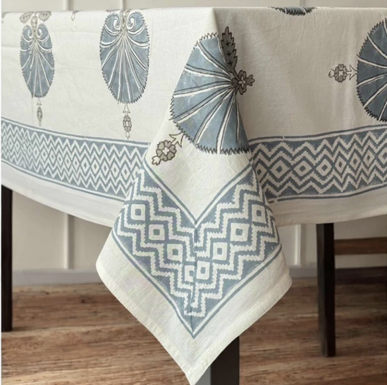 Blue Motif Tablecloth