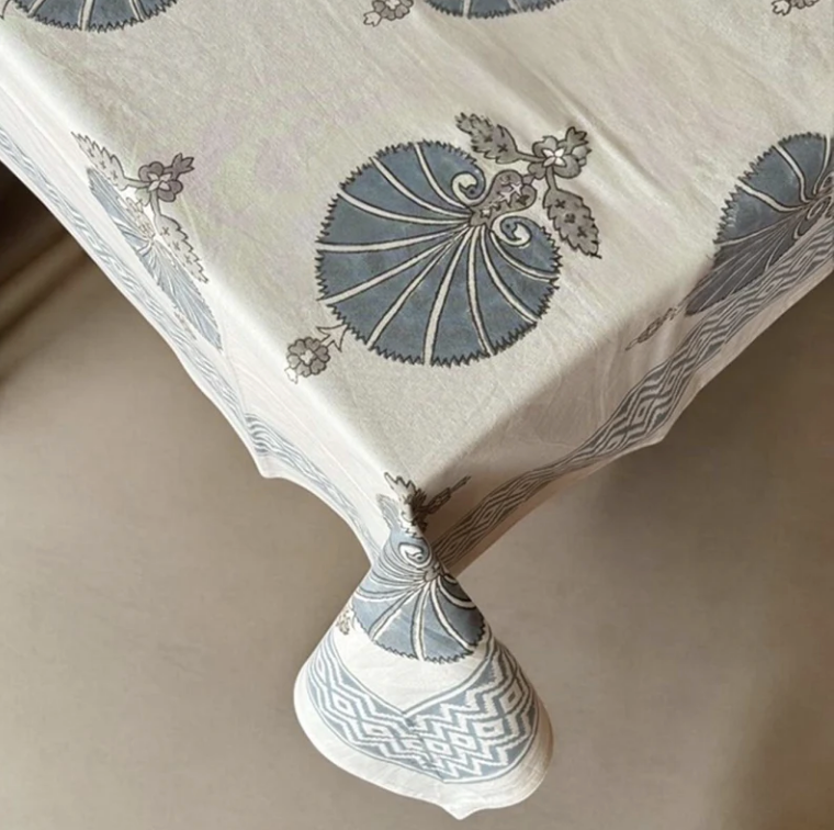 Blue Motif Tablecloth