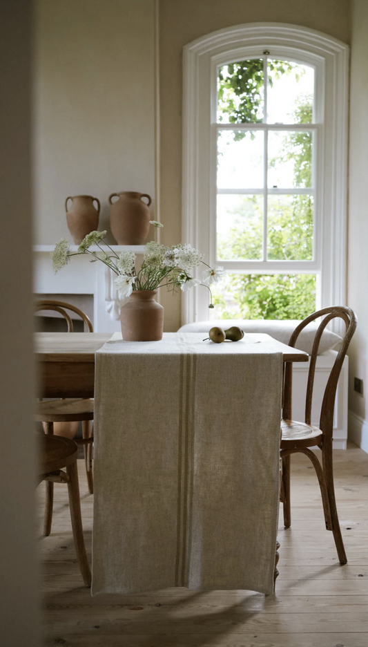 The Timeless Linen Table Runner - Antique Cream