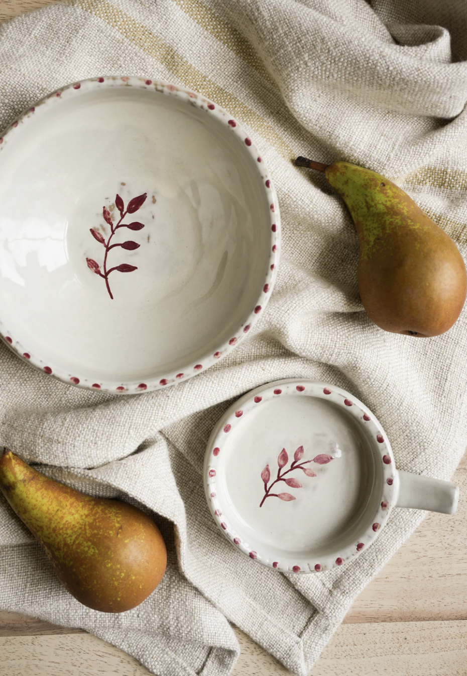 Hand Painted Botanic Olive Dish - Brick