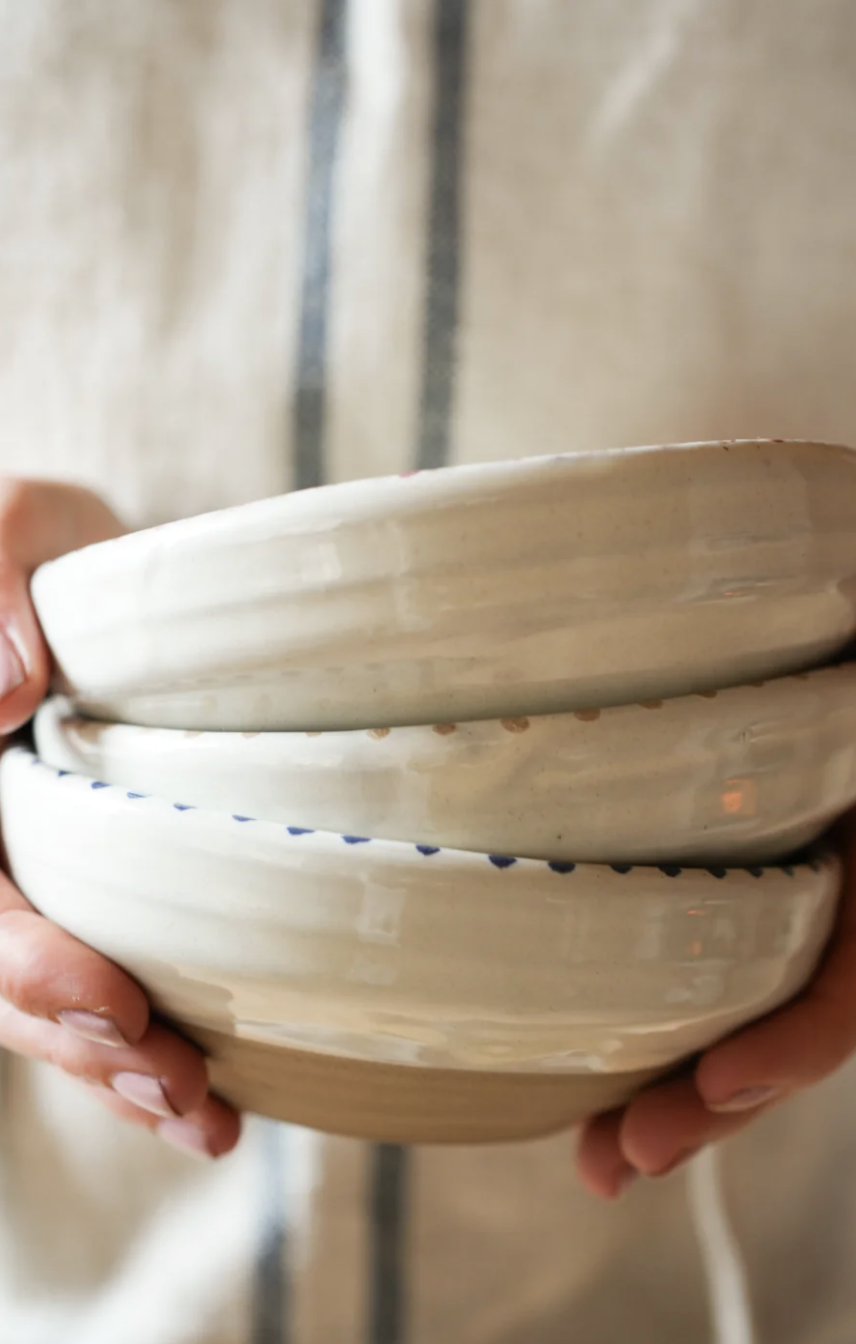 Hand Painted Botanic Snack Bowl - Brick