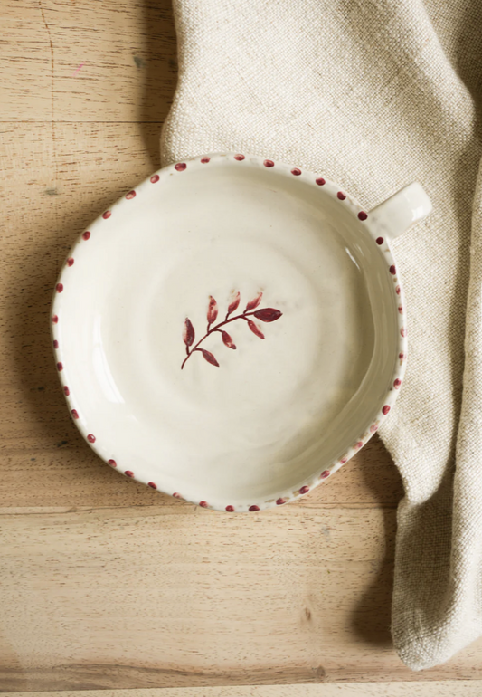Hand Painted Botanic Dish - Brick