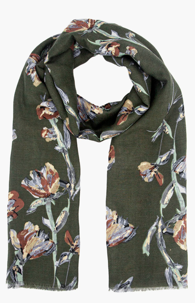 Scarf - Vaeda Floral - Khaki
