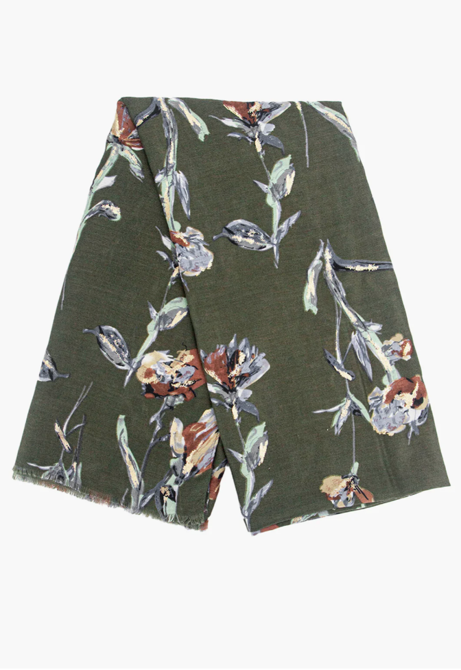 Scarf - Vaeda Floral - Khaki
