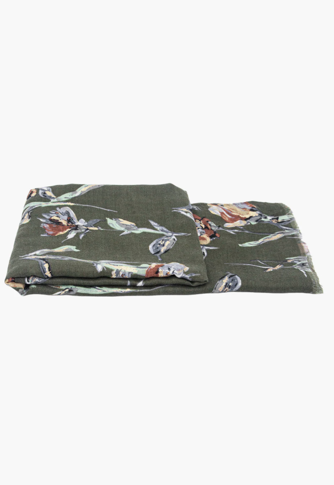 Scarf - Vaeda Floral - Khaki