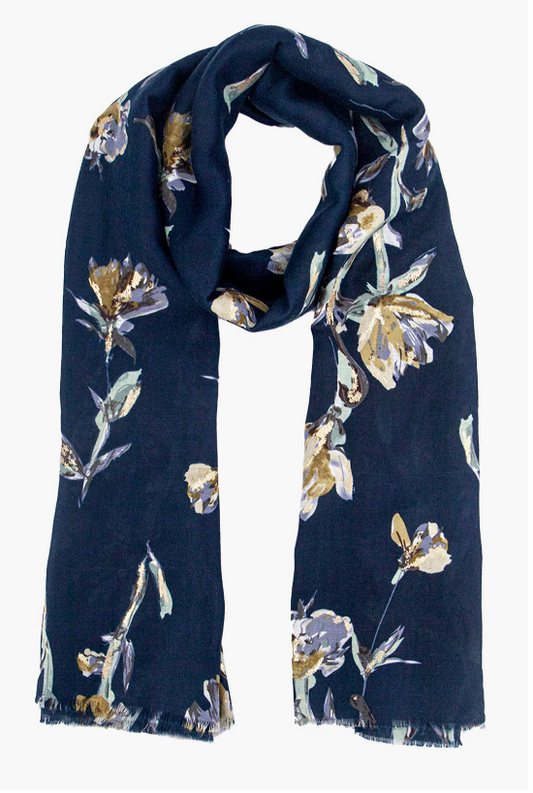 Scarf - Vaeda Floral - Navy
