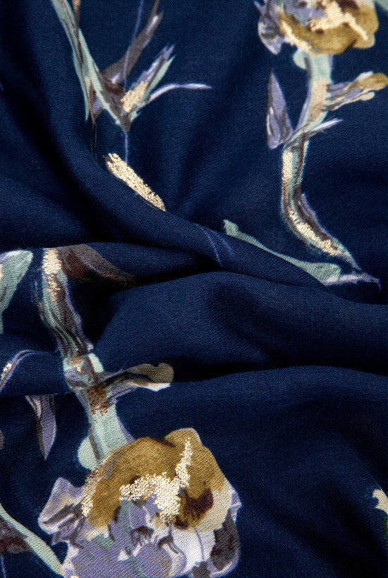 Scarf - Vaeda Floral - Navy