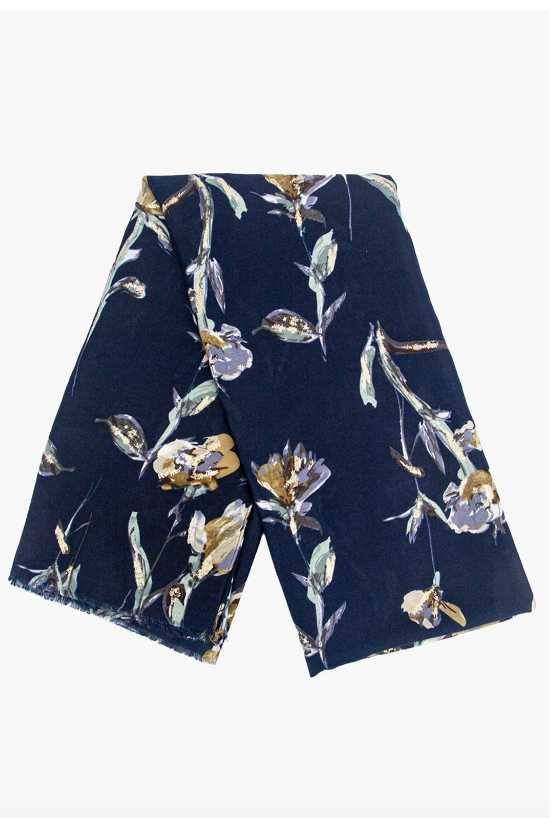 Scarf - Vaeda Floral - Navy