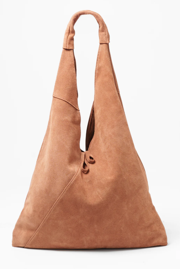 Nell, Italian Suede Bag - Tan