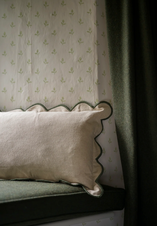 Scallop Cushion - Moss